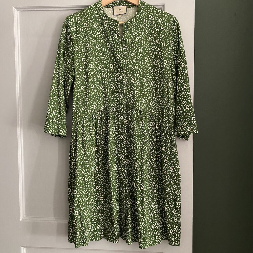 Tuckernuck Green Abstract Floral Shirt Dress